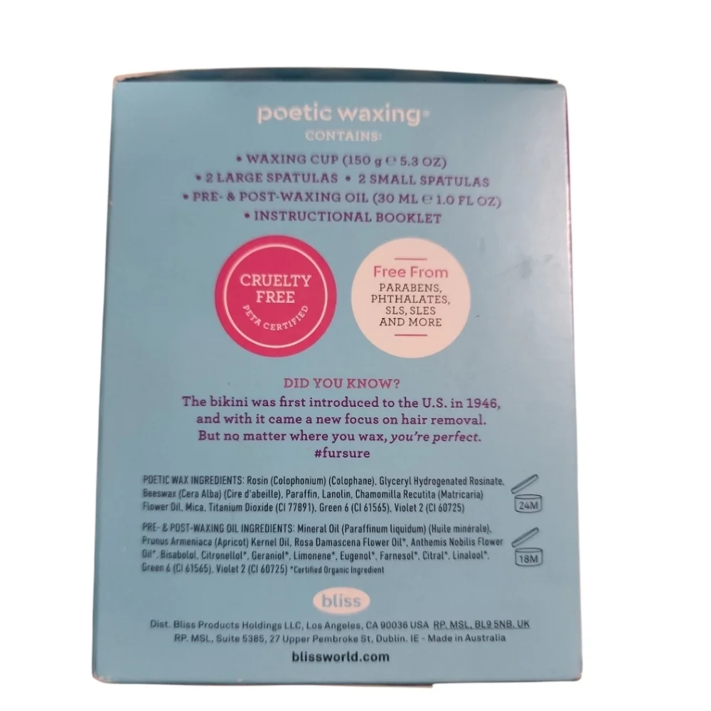 Bliss Poetic Straight From the Spa At Home Waxing Kit NEW - Picture 3 of 3